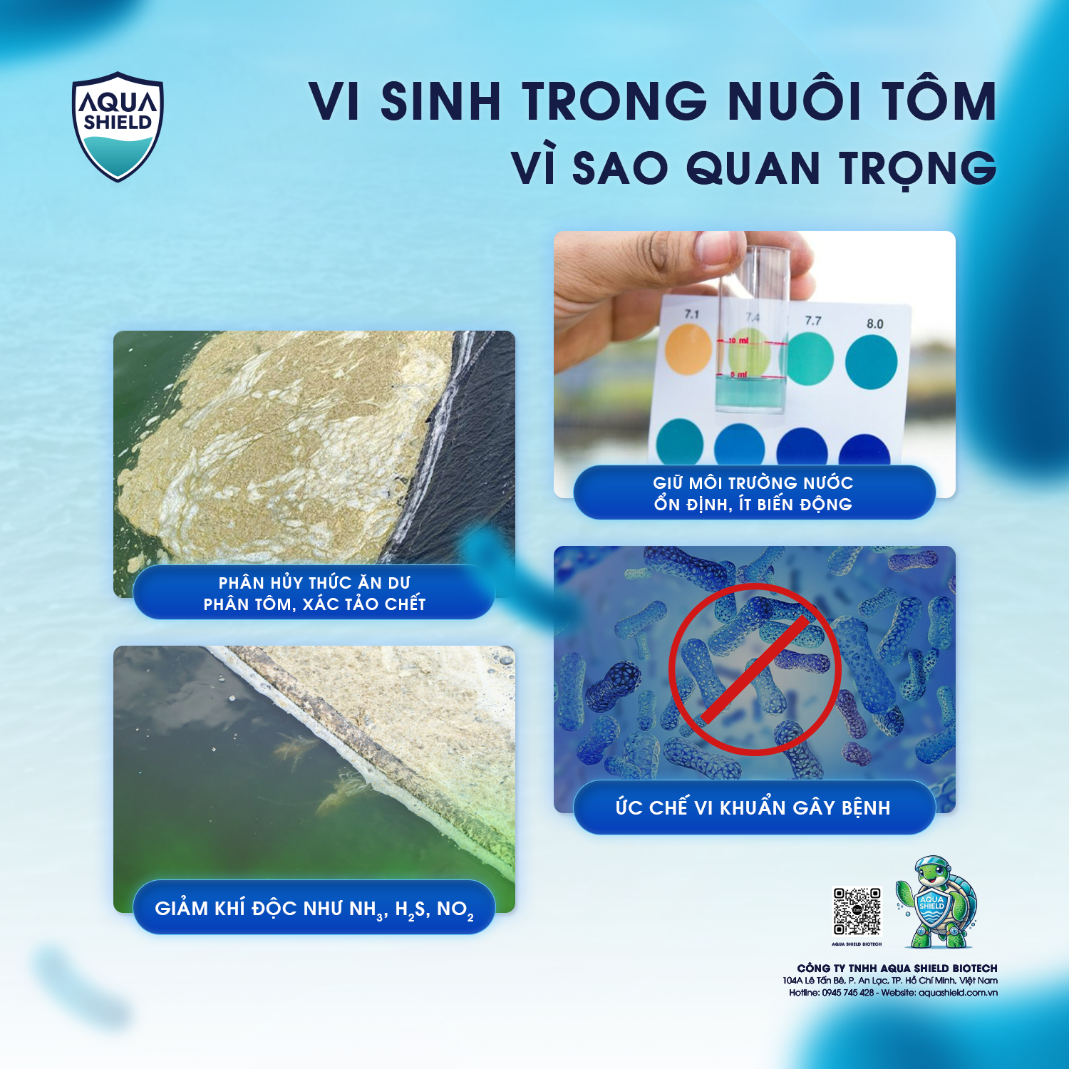 Vì sao trong nuôi tôm vi sinh quan trọng 